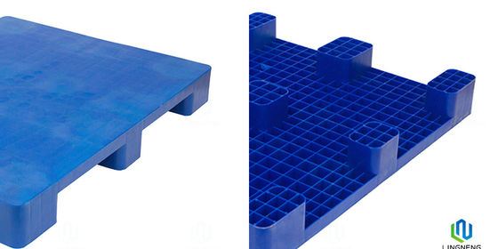 Anti Slip Heavy Duty Plastic Pallet Blue 1200*1000*150mm With Nine Feet / Smooth Top